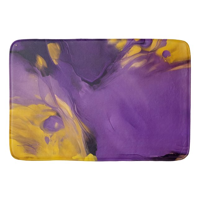Lila und Gold abstrakt Badematte (Vorderseite)
