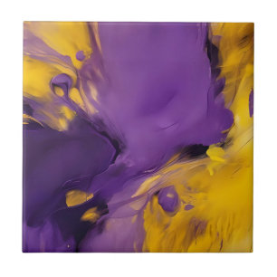 Lila und Gold Abstrakt Fliese