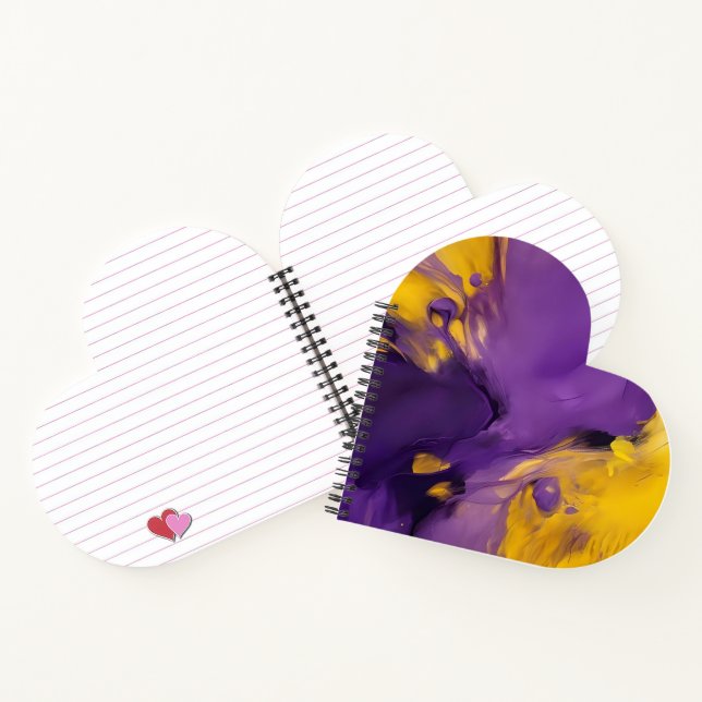 Lila und Gold Abstrakt Notizbuch (Innenseite)