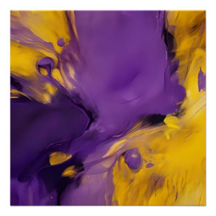 Lila und Gold Abstrakt Poster