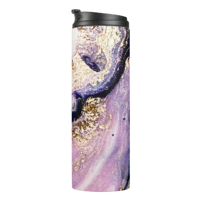 Lila und Gold Agate Galaxy Thermal Tumbler Thermosbecher (Nach rechts gedreht)