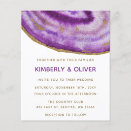 Lila und Gold Agate Hochzeitseinladung
