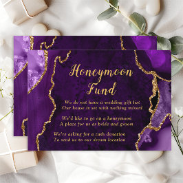 Lila und Gold Agate Honeymoon Fund Begleitkarte