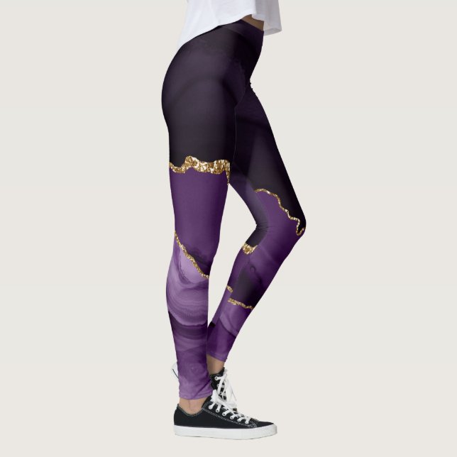 Lila und Gold-Agate Leggings (Rechts)