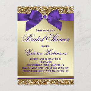 Lila und Gold Brautparty Einladung