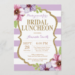Lila und Gold Bridal Luncheon Einladung