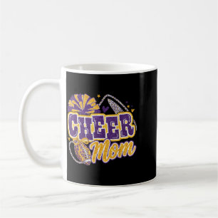 Lila und Gold Cheer Mom Team Game Day Football Kaffeetasse