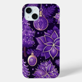 LILA UND GOLD CHRISTMAS ORNAMENTS POINTSETTIAS Case-Mate iPhone HÜLLE