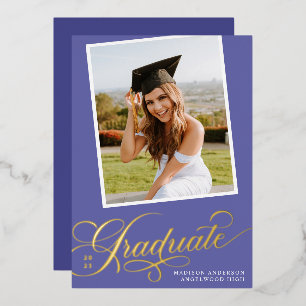 Lila und Gold Folie Abitur / Abschluss Ankündigung