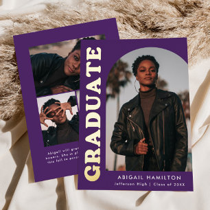 Lila und Gold Folienbogen Abschlussankündigung Folieneinladung