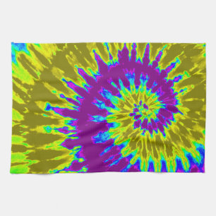 Lila und Gold Gefärbte Krawatte Küchentuch