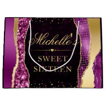 Lila und Gold Glam Tears Bokeh 16 . Geburtstag