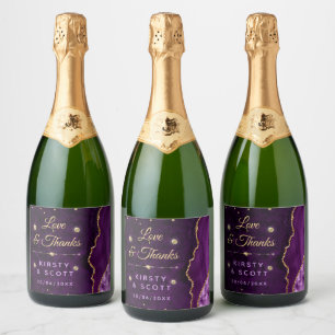 Lila und Gold Glitter Achat- und Marmor-Hochzeit