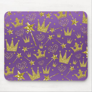 Lila und Gold Glitter Mädchen Prinzessin Mädchen S Mousepad