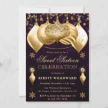 Lila und Gold Glitzer Baubles 16 . Geburtstag