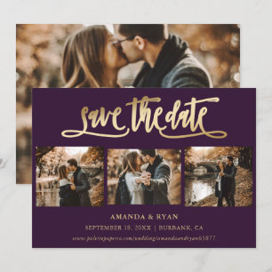 Lila und Gold Hochzeit 4 Foto Save The Date