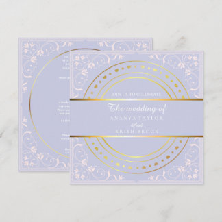 Lila und Gold Hochzeit Einladung
