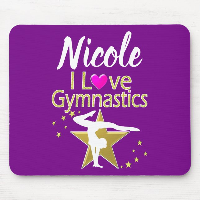 LILA UND GOLD I LIEBE GYMNASTICS-DESIGN MOUSEPAD (Vorne)