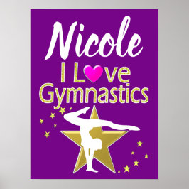 LILA UND GOLD I LIEBE GYMNASTICS-DESIGN POSTER