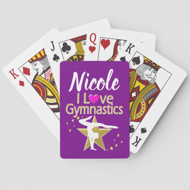 LILA UND GOLD I LIEBE GYMNASTICS-DESIGN SPIELKARTEN (Rückseite)