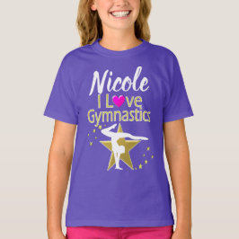 LILA UND GOLD I LIEBE GYMNASTICS-DESIGN T-Shirt