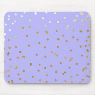 Lila und Gold Konfetti Punkte Moderne Glamour Glam Mousepad