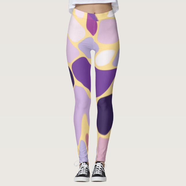 Lila und Gold Leggings (Vorderseite)