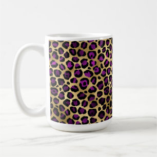 Lila und Gold Leopard Serie Design 4 Kaffeetasse
