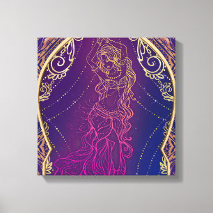 Lila und Gold marokkanischer arabischer Bauchtanz  Leinwanddruck