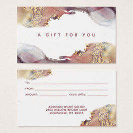 Lila und Gold moderne Art Liquid Ink Gift Card