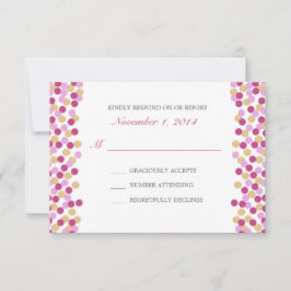 Lila und Gold Polka Dot Wedding Response Card RSVP Karte