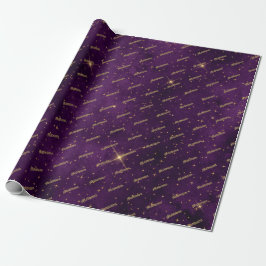 Lila und Gold Star Wrapping Paper Geschenkpapier