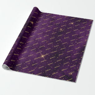 Lila und Gold Star Wrapping Paper Geschenkpapier