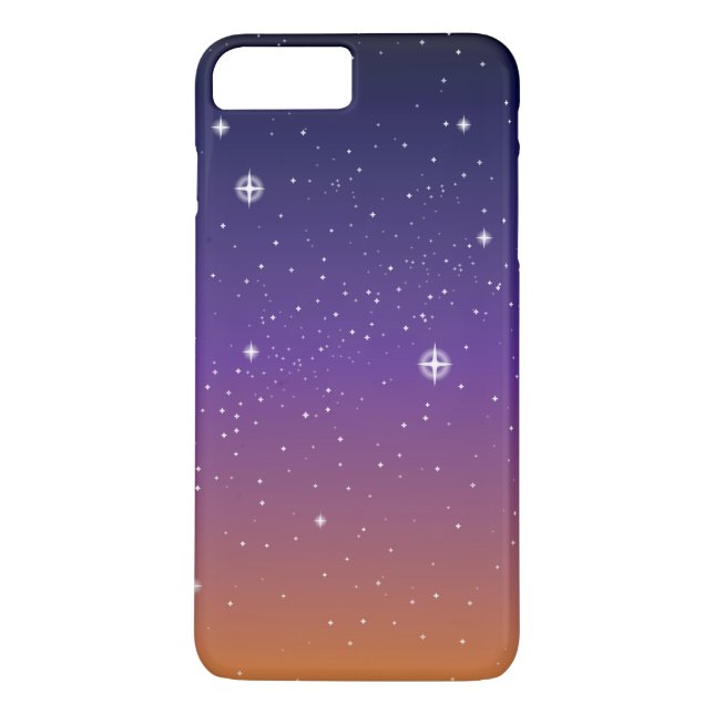 Lila und Gold Starry Sunset Sky Case-Mate iPhone Hülle (Rückseite)