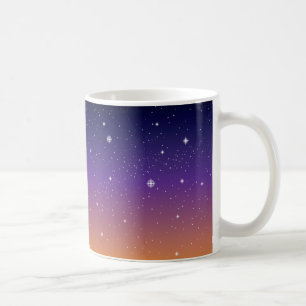 Lila und Gold Starry Sunset Sky Kaffeetasse
