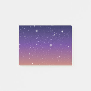Lila und Gold Starry Sunset Sky Post-it Klebezettel