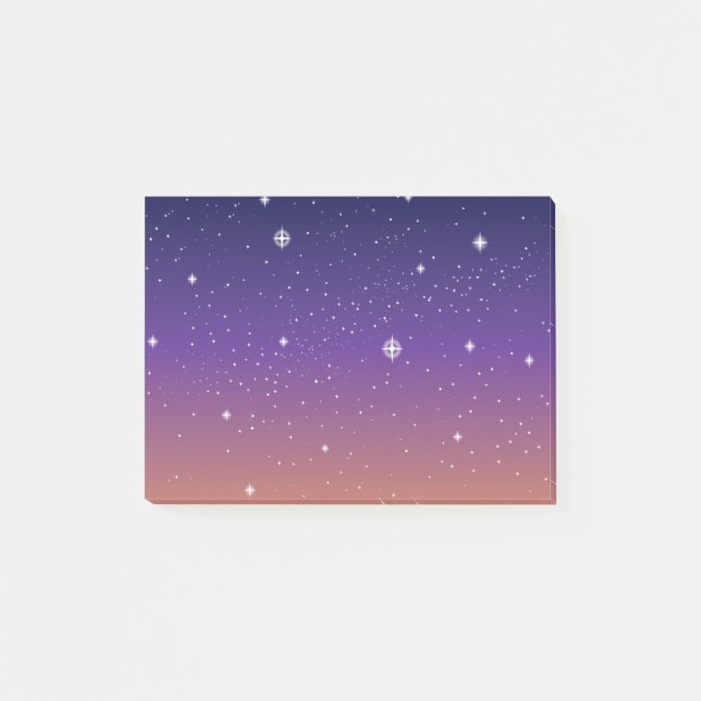 Lila und Gold Starry Sunset Sky Post-it Klebezettel (Vorderseite)