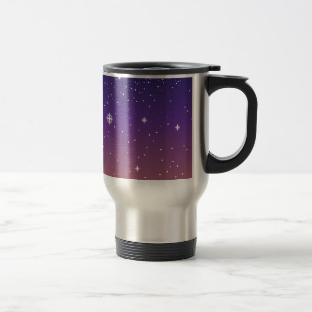 Lila und Gold Starry Sunset Sky Reisebecher (Rechts)