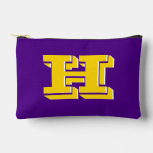 Lila und Gold Team Stolz Monogramm Zubehörtasche