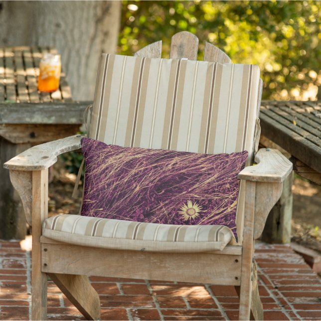 Lila und Gold Textur Naturbauernhaus Hütte Kissen Für Draußen (Stuhl )
