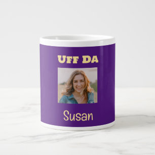 Lila und Gold Uff Da Custom Foto Jumbo-Tasse