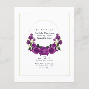 Lila und Gold Vintage Blumenhochzeit Flyer