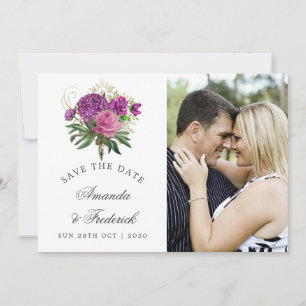 Lila und Gold Vintage Chic Hochzeit Bitte Termin v Save The Date