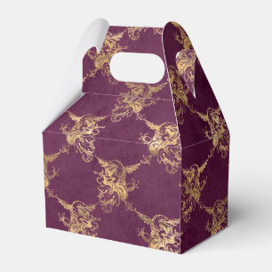 Lila und Gold Vintage-Drache Geschenkschachtel