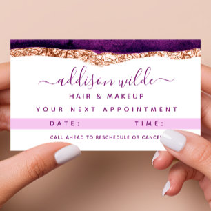 Lila und Gold Wasserfarbe Terminkarte