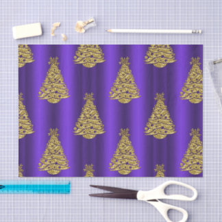 Lila und Gold Weihnachten Seidenpapier