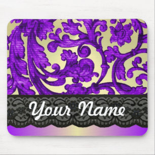 Lila- und Golddamast Mousepad