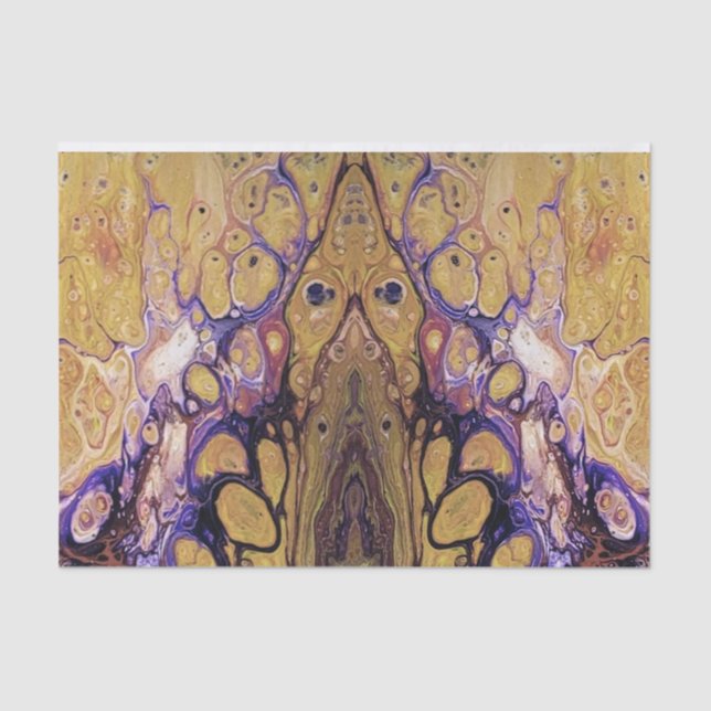 Lila und goldene abstrakte Farbe Seidenpapier (Vorderseite)