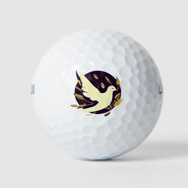 Lila und goldene Friedenstruppe Golfball (Vorderseite)