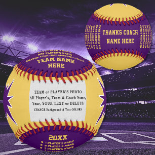 Lila und goldene Geschenke für Baseball-Trainer Baseball